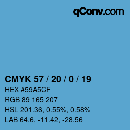 Color code: CMYK 57 / 20 / 0 / 19 | qconv.com
