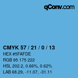 Color code: CMYK 57 / 21 / 0 / 13 | qconv.com