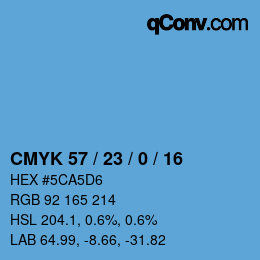 Color code: CMYK 57 / 23 / 0 / 16 | qconv.com