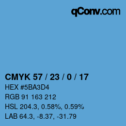 Color code: CMYK 57 / 23 / 0 / 17 | qconv.com