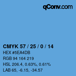 Color code: CMYK 57 / 25 / 0 / 14 | qconv.com