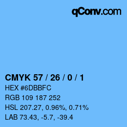 Color code: CMYK 57 / 26 / 0 / 1 | qconv.com
