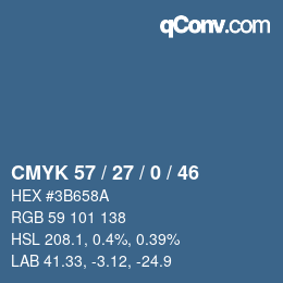 颜色代码: CMYK 57 / 27 / 0 / 46 | qconv.com