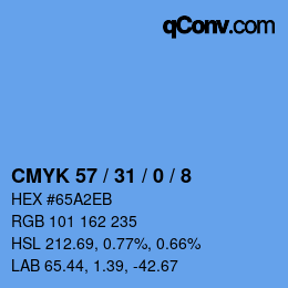 Color code: CMYK 57 / 31 / 0 / 8 | qconv.com