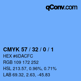 Color code: CMYK 57 / 32 / 0 / 1 | qconv.com