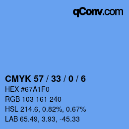 Color code: CMYK 57 / 33 / 0 / 6 | qconv.com