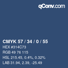 Color code: CMYK 57 / 34 / 0 / 55 | qconv.com