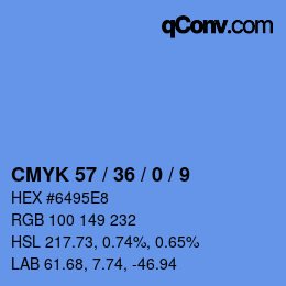 Código de color: CMYK 57 / 36 / 0 / 9 | qconv.com