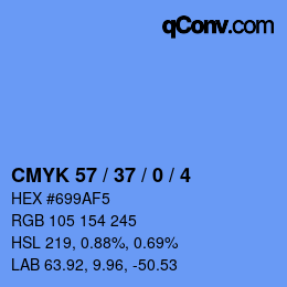 Color code: CMYK 57 / 37 / 0 / 4 | qconv.com