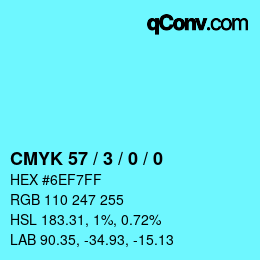 Farbcode: CMYK 57 / 3 / 0 / 0 | qconv.com
