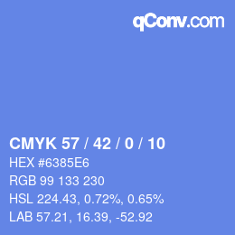 カラーコード: CMYK 57 / 42 / 0 / 10 | qconv.com