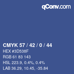 颜色代码: CMYK 57 / 42 / 0 / 44 | qconv.com