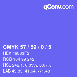 Color code: CMYK 57 / 59 / 0 / 5 | qconv.com