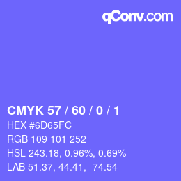 カラーコード: CMYK 57 / 60 / 0 / 1 | qconv.com