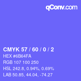 Color code: CMYK 57 / 60 / 0 / 2 | qconv.com