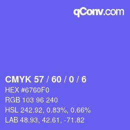 Color code: CMYK 57 / 60 / 0 / 6 | qconv.com