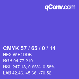 颜色代码: CMYK 57 / 65 / 0 / 14 | qconv.com