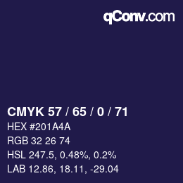颜色代码: CMYK 57 / 65 / 0 / 71 | qconv.com