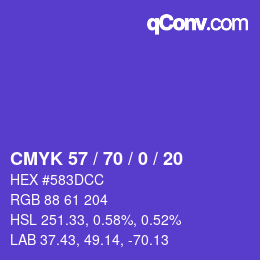 Código de color: CMYK 57 / 70 / 0 / 20 | qconv.com