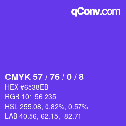 Color code: CMYK 57 / 76 / 0 / 8 | qconv.com