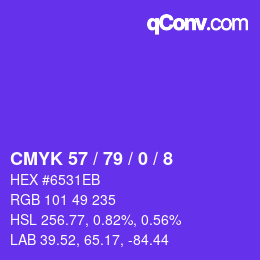 Color code: CMYK 57 / 79 / 0 / 8 | qconv.com