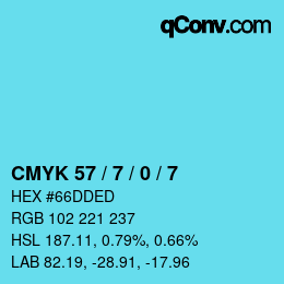 Color code: CMYK 57 / 7 / 0 / 7 | qconv.com
