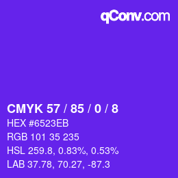 カラーコード: CMYK 57 / 85 / 0 / 8 | qconv.com