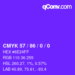 Color code: CMYK 57 / 86 / 0 / 0 | qconv.com