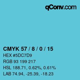 Color code: CMYK 57 / 8 / 0 / 15 | qconv.com