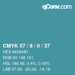 颜色代码: CMYK 57 / 8 / 0 / 37 | qconv.com