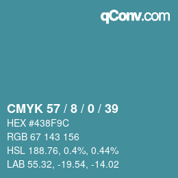 Color code: CMYK 57 / 8 / 0 / 39 | qconv.com
