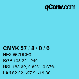 Color code: CMYK 57 / 8 / 0 / 6 | qconv.com
