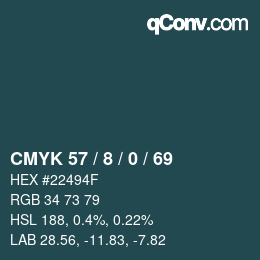颜色代码: CMYK 57 / 8 / 0 / 69 | qconv.com