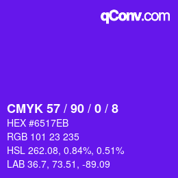 颜色代码: CMYK 57 / 90 / 0 / 8 | qconv.com