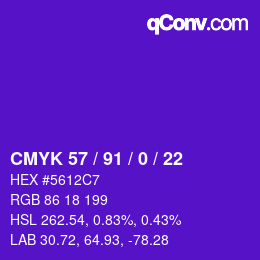Color code: CMYK 57 / 91 / 0 / 22 | qconv.com