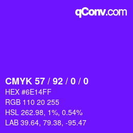 Color code: CMYK 57 / 92 / 0 / 0 | qconv.com