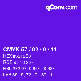 颜色代码: CMYK 57 / 92 / 0 / 11 | qconv.com