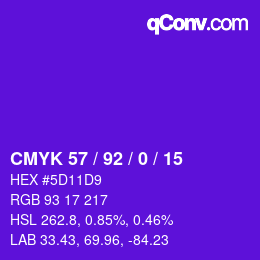 Color code: CMYK 57 / 92 / 0 / 15 | qconv.com