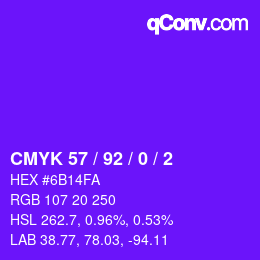 Color code: CMYK 57 / 92 / 0 / 2 | qconv.com