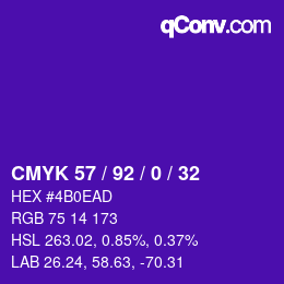 Color code: CMYK 57 / 92 / 0 / 32 | qconv.com