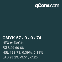 カラーコード: CMYK 57 / 9 / 0 / 74 | qconv.com