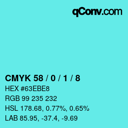 Color code: CMYK 58 / 0 / 1 / 8 | qconv.com