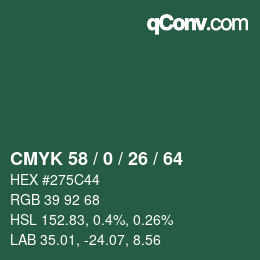 颜色代码: CMYK 58 / 0 / 26 / 64 | qconv.com