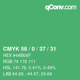 Código de color: CMYK 58 / 0 / 37 / 31 | qconv.com