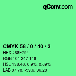 Color code: CMYK 58 / 0 / 40 / 3 | qconv.com