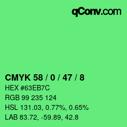 カラーコード: CMYK 58 / 0 / 47 / 8 | qconv.com
