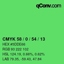 Código de color: CMYK 58 / 0 / 54 / 13 | qconv.com