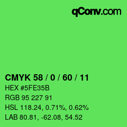カラーコード: CMYK 58 / 0 / 60 / 11 | qconv.com