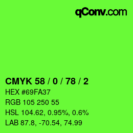 Color code: CMYK 58 / 0 / 78 / 2 | qconv.com