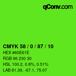 Color code: CMYK 58 / 0 / 87 / 10 | qconv.com